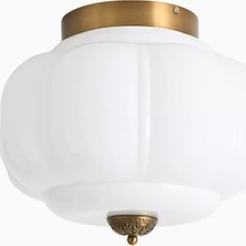 Anthropologie Eloise Desenli Milk Glass Tavan Lambası