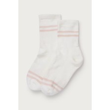 The White Company Organik Pamuk Çift Çizgili  Sneaker Kadın Çorap