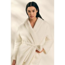 The White Company Super Soft Snuggle Şal Yakalı Kadın Peluş Bornoz Sabahlık