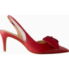 Anthropologie By Anthropologie Kadın Saten Fiyonk Detaylı Slingback Topuklu Ayakkabı