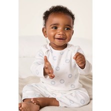 The White Company Organik Pamuklu Mavi Aslan Desenli Bebek Uyku Tulumu