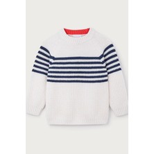 The White Company Kaşmir Karışımlı Breton Çizgili Çocuk Triko Kazak