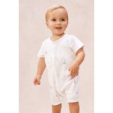The White Company Organik Pamuklu Yelkenli Desenli Kısa Kollu Bebek Uyku Tulumu