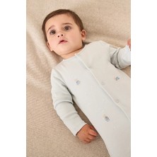 The White Company Organik Pamuklu Ayıcık Nakışlı Bebek Uyku Tulumu