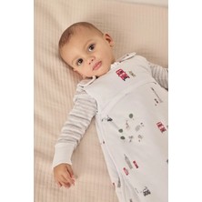 The White Company Organik Pamuklu Londra Desenli Bebek Uyku Tulumu