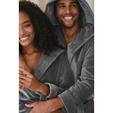 The White Company Organik Pamuk Kadife Unisex Kapüşonlu Bornoz