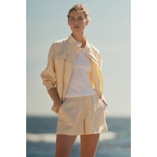 The White Company Pamuk Keten Karışımlı Kadın Şort