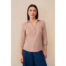 The White Company Organik Pamuklu Jarse Kadın Gömlek