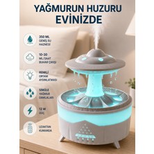 Aesco Ufo Tasarımlı 350 ml Hava Nemlendirici Renkli Ortam Işığı Yağmur Efektli Difüzör - Lisinya