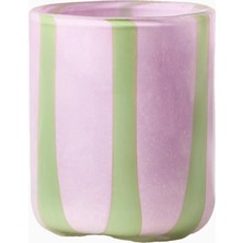 Anthropologie Ribbon Stripe El Yapımı Cam Meyve Suyu Bardağı