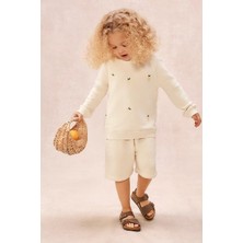 The White Company Organik Pamuklu Limon Nakışlı Bebek Sweatshirt