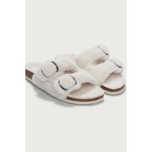 The White Company Çift Tokalı Mantar Tabanlı Peluş Kadın Ev Terliği
