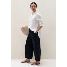 The White Company Keten Geniş Paça Crop Kadın Pantolon