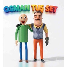 Lagom Osman Tuş ve Komşu Figür Seti - Baldi & Hello Neighbor Karakterleri 2'li Koleksiyon ve Masaüstü Oyuncak Figür