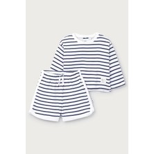 The White Company Organik Pamuklu Denizci Erkek Bebek Şortlu Takım