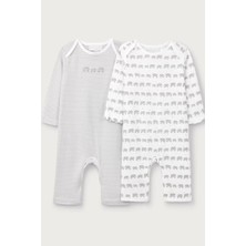 The White Company Organik Pamuklu Fil Desenli Bebek Uyku Tulumu 2'li Set
