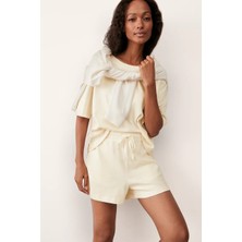 The White Company Organik Pamuk Slub Hafif Kadın Şort