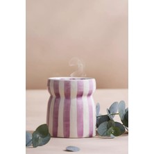 Anthropologie Paddywax Cabana Grecian Sand Çizgili Seramik Mum 184 G
