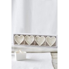 The White Company Seychelles Kalp Şekilli Kokulu Mum Seti 4'lü