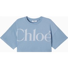 Chloe Chloé Kids Logolu Kısa Kesim Pamuk Jarse Kız Çocuk Tişört
