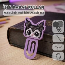 Etamina Siyah Şapkalı Yaramaz -Kuromi- Kanaviçe Anahtarlık Kiti (İşleme Hobi Seti)
