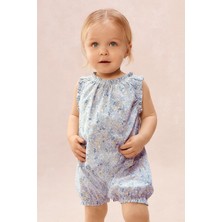 The White Company Organik Pamuklu Petunya Desenli Kız Bebek Tulum