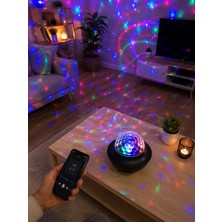 Aesco Bluetooth Hoparlörlü Rgb Disko Işığı Müzikli Parti Lambası USB Tf Kart Destekli - Lisinya