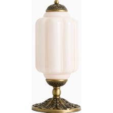 Anthropologie Eloise Milk Glass ve Oiled Brass Dekoratif Masa Lambası