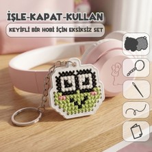 Etamina Yeşil Kurbağa -Keroppi- Kanaviçe Anahtarlık Kiti (İşleme Hobi Seti)