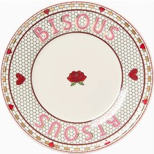 Anthropologie Valentine Bistro Tile 24K Altın Detaylı Stoneware Tatlı Tabağı
