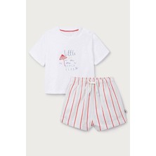 The White Company Organik Pamuklu Little Beach Club Erkek Bebek Tişört ve Şort Takımı