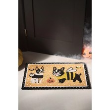 Anthropologie Halloween Frenchies Baskılı Hindistan Cevizi Lifli Kapı Paspası