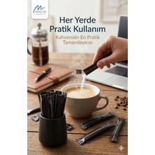 Merpak Ambalaj Stick Şeker (Net 300 gr) Siyah Baskılı Stick Kristal Toz Şeker 3 gr 100'lü
