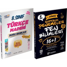 Saydam Yayınları 8. Sınıf Lgs Türkçe Madeni Soru Bankası ve 1. Dönem Fen Bilimleri 16+1 Haftalık Denemeler