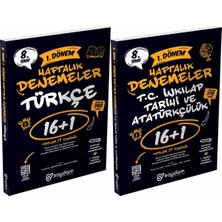 Saydam Yayınları 8. Sınıf Lgs 1. Dönem Türkçe 16+1 Haftalık Denemeler ve 1. Dönem T.c. Inkılap Tarihi ve Atatürkçülük 16+1 Haftalık Denemeler