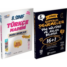 Saydam Yayınları 8. Sınıf Lgs Türkçe Madeni Soru Bankası ve 1. Dönem Din Kültürü ve Ahlak Bilgisi 16+1 Haftalık Denemeler