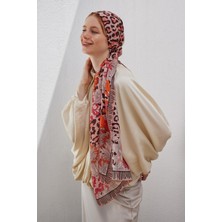 Fenza Scarf Liora Leopar Desenli Ipek Şal