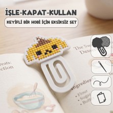 Etamina Bereli Sarı Köpek -Pompompurin- Kanaviçe Kitap Ayracı Kiti (İşleme Hobi Seti)