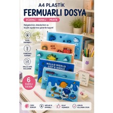 ArtMaster Fermuarlı Dosya Erkek Figürlü A4 6 Adet Fixpoint 2380 Plastik Desenli Fermuarlı Zarf Dosya Ödev Evrak Belge Saklama