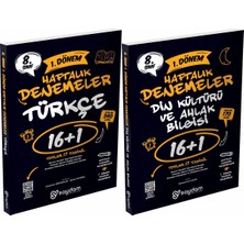 Saydam Yayınları 8. Sınıf Lgs 1. Dönem Türkçe 16+1 Haftalık Denemeler ve 1. Dönem Din Kültürü ve Ahlak Bilgisi 16+1 Haftalık Denemeler