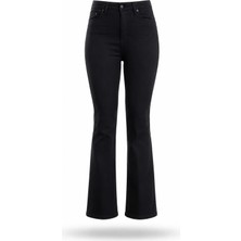 5in1Canpolat Siyah Full Likra Toparlayan Flare Jean 7578