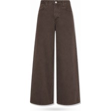 5in1Canpolat Kahverengi Beli Lastikli Tensel Jean 01073