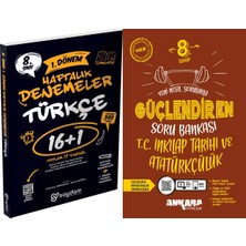 Ankara Yayıncılık 8. Sınıf Lgs 1. Dönem Türkçe 16+1 Haftalık Denemeler ve T.c. Inkılap Tarihi ve Atatürkçülük Güçlendiren Soru Bankası
