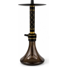 Han Tobacco Gold X1 Nargile Takımı 45 cm Siyah Gold Çelik Iç Borulu Premium Nargile Seti
