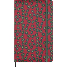 Uravas Store Moleskine Mantero'dan Ipek Not Defteri, Italyan Ipekli Sert Kapak, Çizgili Sayfalar ve Elastik Kilitli, Hediye Kutulu, Büyük Format 21 x 13 Cm, Renk Bordo