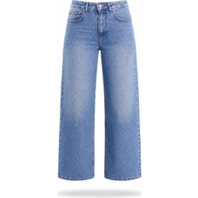 5in1Canpolat Yıkamalı Mavi Mom Jean 525