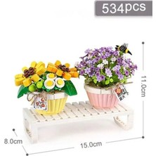 Aesco LZ1674 Loz Eternal Flowers Serisi - Saksıda Çiçekler ''letters From Spring Baby’s Breath'' ''daisy With Bee'' 534 Parça Yapım Seti
