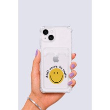 Aesco iPhone 15 Kartlıklı Gülücük Desenli Kılıf
