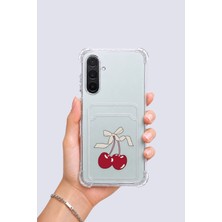Aesco Samsung Galaxy A36 Kartlıklı Kiraz Desenli Kılıf