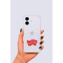 Aesco iPhone 17 Kartlıklı Pozitif Enerji Desenli Kılıf